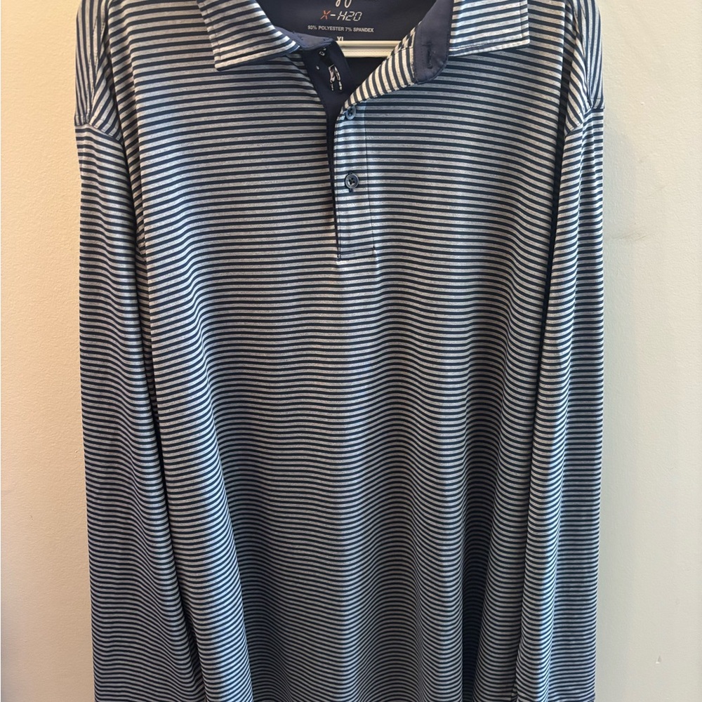 Bobby Jones Navy and White Striped Polo Shirt